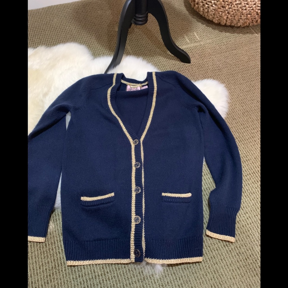 Juicy Couture Navy and Gold Cardigan Sweater ❄️ - Picture 1 of 8